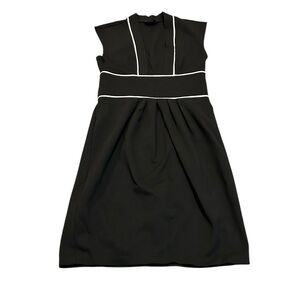 MAX & CLEO black dress with white trim